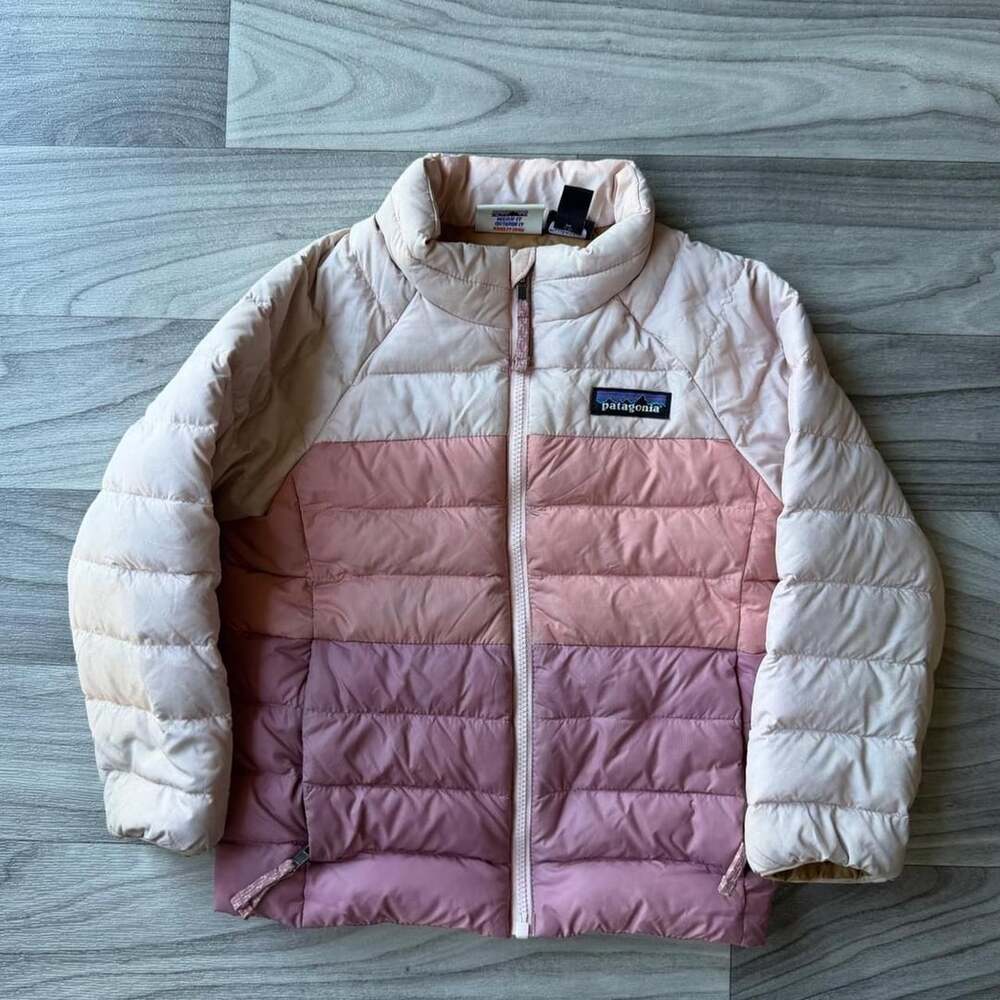 Patagonia Hi-Loft Down Sweater Puffer Jacket Size 3T Pink Gradient